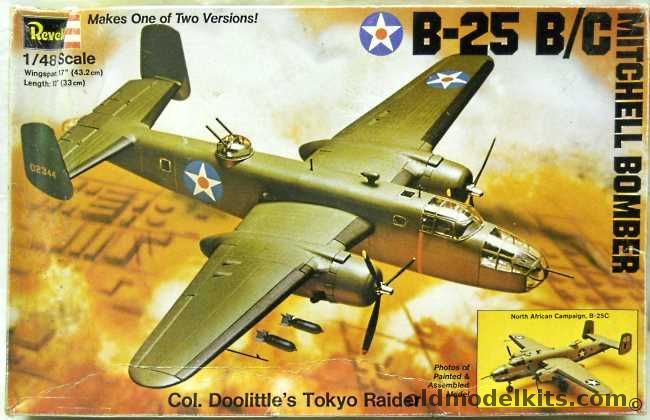 Revell 1/48 Mitchell Bomber B-25 B or B-25C Doolittle's Aircraft, H285 plastic model kit